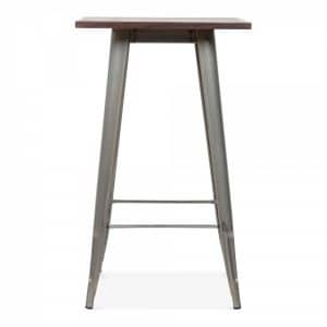 Tolix Style Metal Bar Poseur Table Solid Elm Wood Gunmetal for Hire