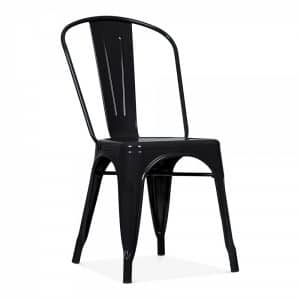 Tolix Style Metal Side Chair Black for Hire