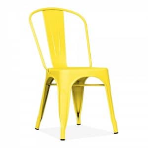 Tolix Style Metal Side Chair Yellow for Hire