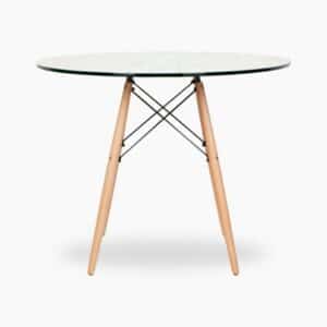 DSW Style Eiffel Glass Bistro Table for Hire