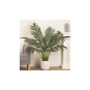 Artificial Palm Tree in White Ceramic Plant Pot